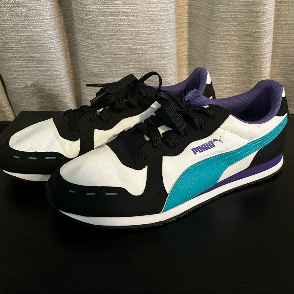 Puma Black and Teal Athletic Shoes